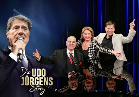 DUJS_Pressefoto_mit_Logo_und_Udo_J_rgens,_Mario_Pecoraro_S_nger,_Gabriela_Benesch_Schauspielerin,_Erich_Furrer_Regisseur_(c)Michaela_Krauss-Boneau